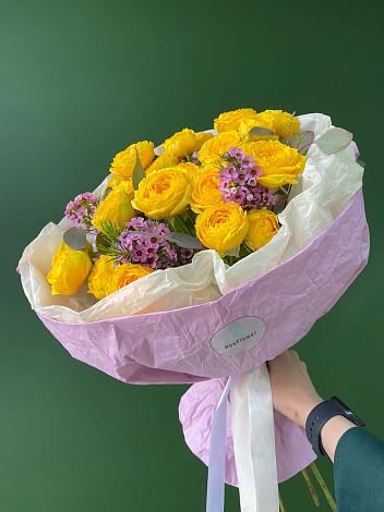 Букет Кустовые желтые розы в Ложки